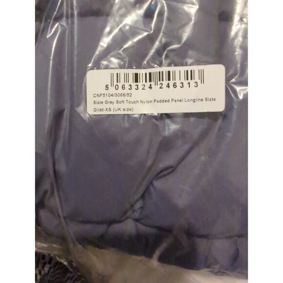 PrettyLittleThing Slate Grey Soft Touch Nylon Padded Panel Longline Puffer UK XS - Picture 6 of 7